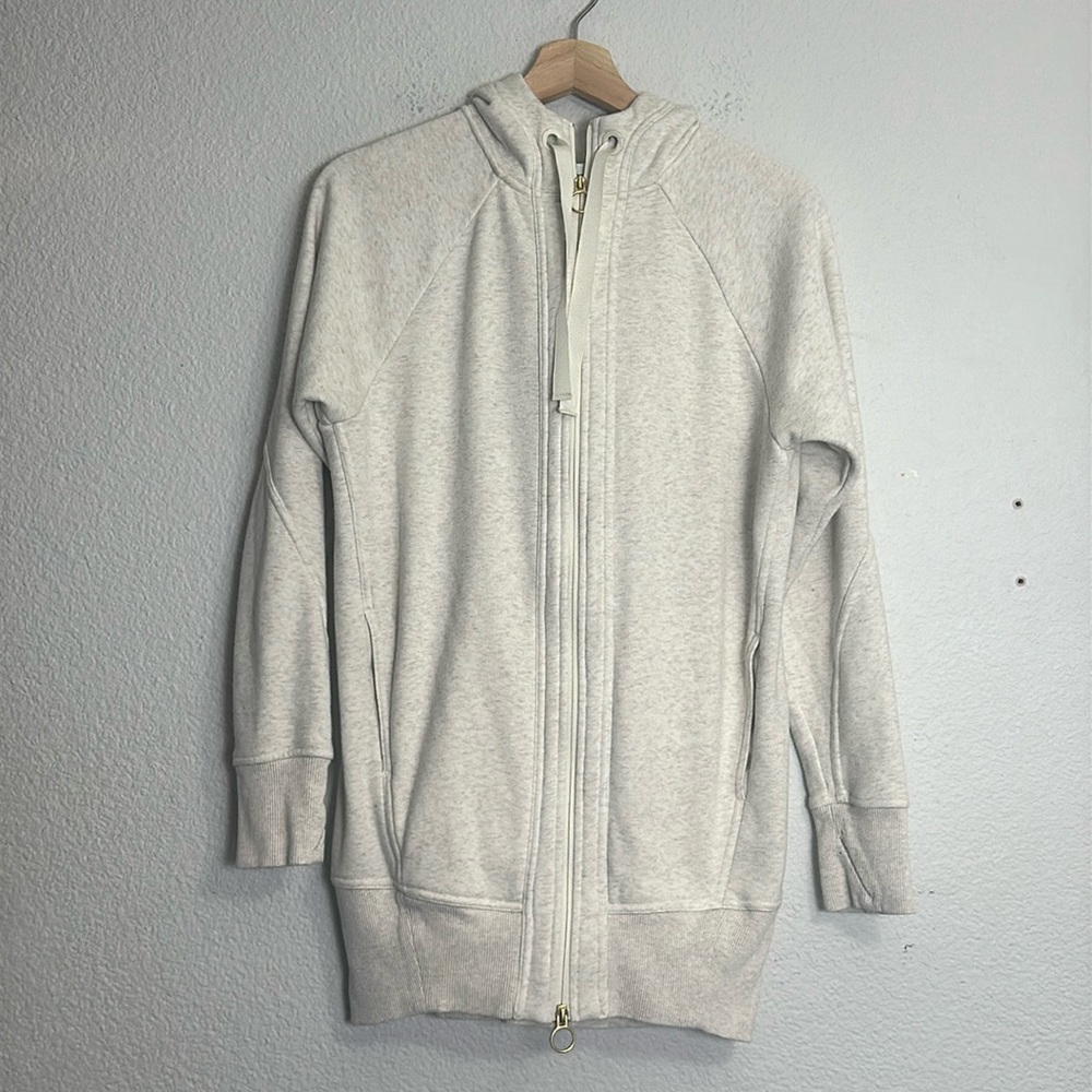 Athleta‎ Triumph Women's Size XSmall Ivory Cream Long Sleeve Full Zip Hoodie